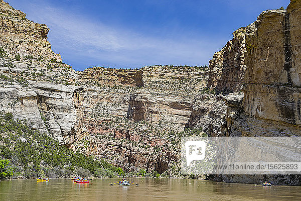 People Rafting On Yampa And Green Rivers Through Dinosaur National Monument