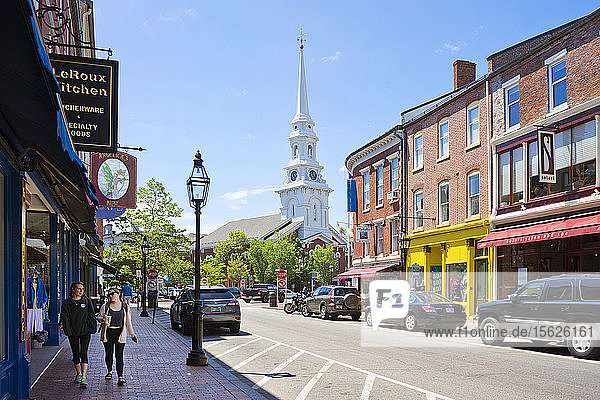 Marktstraße im Stadtzentrum von Portsmouth  New Hampshire