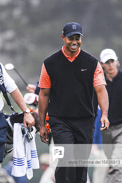 Tiger Woods smiles during the U.S. Open at Torrey Pines in San Diego CA.
