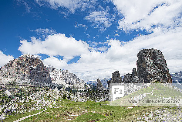 View Of The Cinque Torri Area In The Dolomites  Italy