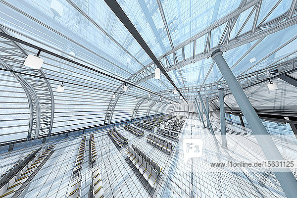 Architektur-Visualisierung eines modernen Flughafens
