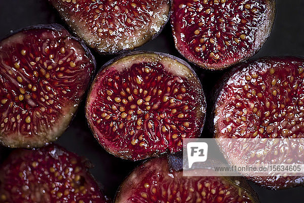 Sliced organic figs  close-up