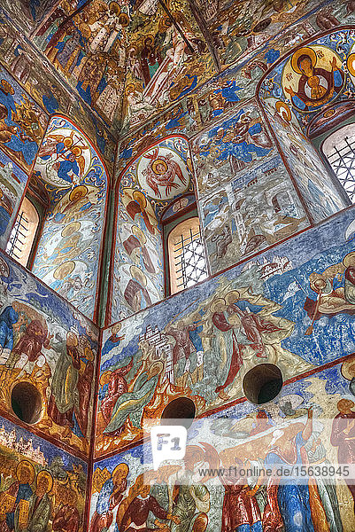 Fresco  Gate-Church of the Resurrection (1670)  Kremlin  Golden Ring; Rostov Veliky  Yaroslavl Oblast  Russia