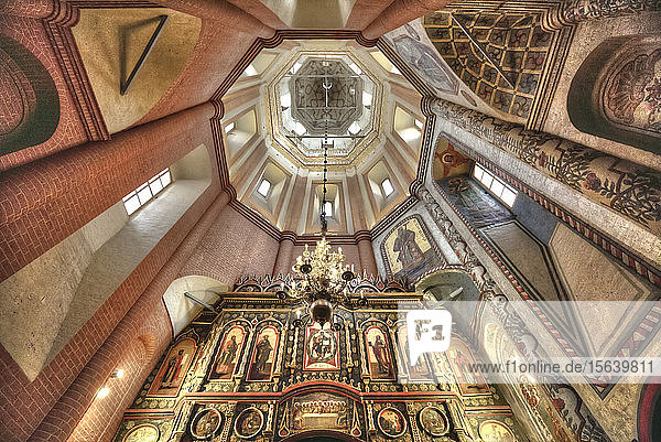 Basilius-Kathedrale  Innenansicht von Kuppel und Altar; Moskau  Russland