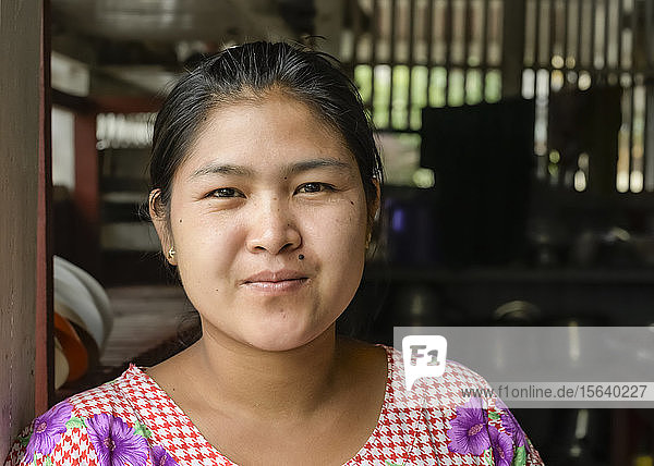 Portrait of a young Burmese woman; Yawngshwe  Shan State  Myanmar