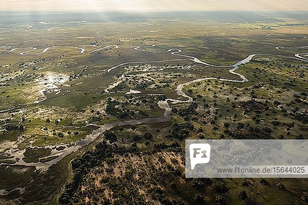 Luftaufnahme  Sumpfgebiet  Okavango-Delta  Botswana  Afrika