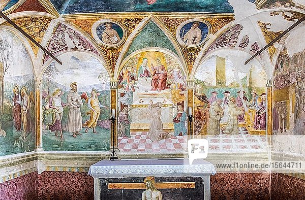 Capella delle Rose  Frescoes by Tiberio d'Assisi  1512  Renaissance  Convent San Fortunato  Montefalco  Province of Perugia  Umbria  Italy  Europe
