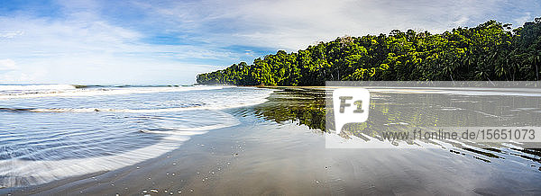 Playa Arco Beach and primary rainforest  Uvita  Marino Ballena National Park  Puntarenas Province  Pacific Coast of Costa Rica