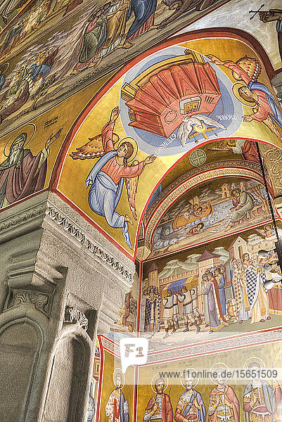Interior Frescoes Putna Monastery 1466 Putna Suceava County Romania