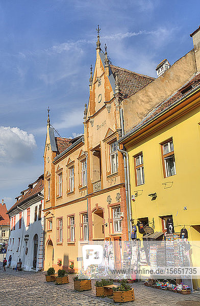 Medieval Buildings Sighisoara UNESCO World Heritage Site Mures County Transylvania Region Romania