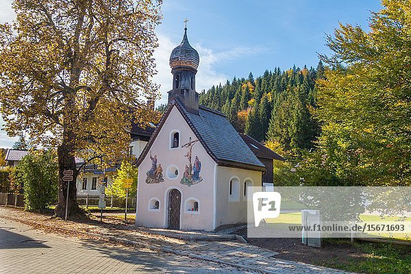 Chapel in Klais  municipality of Kruen in the district of Garmisch-Partenkirchen in Upper Bavaria.