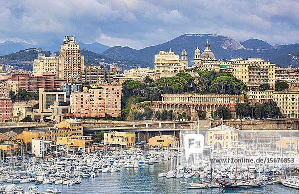 Italy  Genova City Skyline.