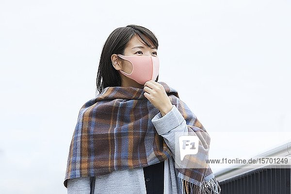 Japanese woman wearing mask