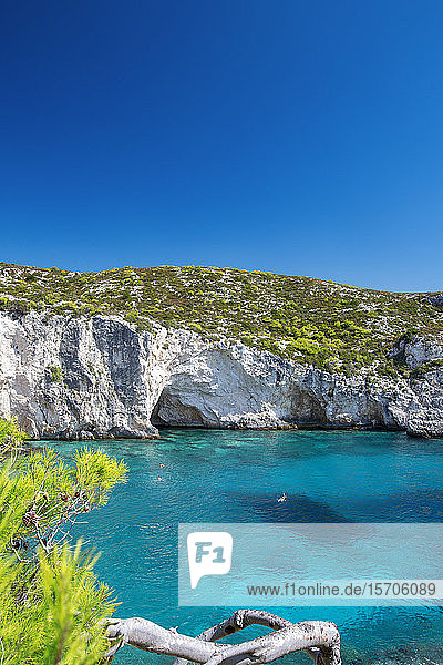 Beautiful beach and people snorkeling  Zakinthos Island  Ionian Islands  Greek Islands  Greece  Europe
