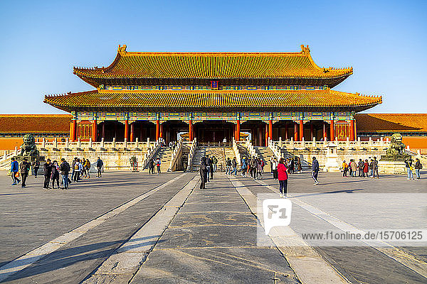 View inside the Forbidden City at sunset  UNESCO World Heritage Site  Xicheng  Beijing  People's Republic of China  Asia