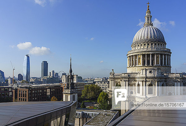 St. Paul's Cathedral and city skyline from One New Change London England United Kingdom Europe
