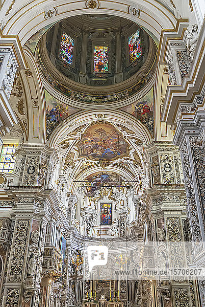 Interior of The Church of Saint Mary of Gesu, Palermo, Sicily, Italy, Europe