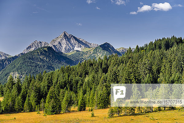 Österreich  Tirol  Panoramablick auf das Tannheimer Tal in den Allgäuer Alpen