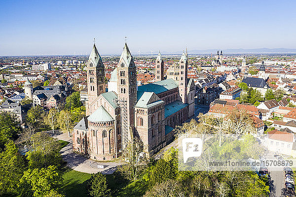 Deutschland Speyer Luftbild des Doms zu Speyer