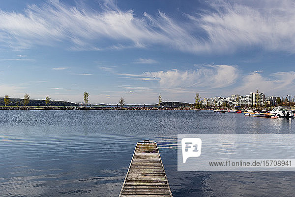 Finland  Lahti  Lakeshore jetty in spring