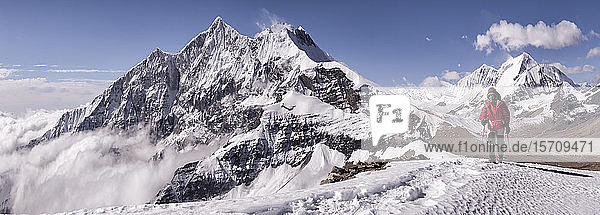 Tukuche Peak from Dhampus Peak  Dhaulagiri Circuit Trek  Himalaya  Nepal