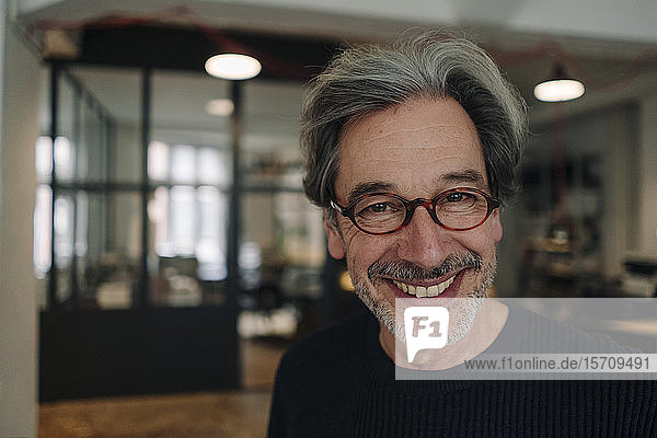 Portait of smiling senior businessman in office