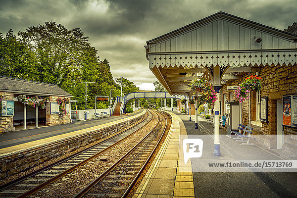 Railway station Aberdour Scotland Europe