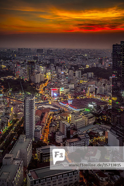 View from Bitexco Financial Tower Saigon Vietnam Asia