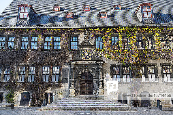 Deutschland  Sachsen-Anhalt  Quedlinburg  Fassade des alten Rathauses