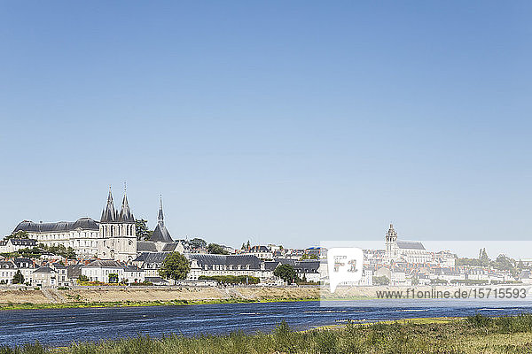 France Centre-Val de Loire Blois Clear sky over riverside city in Loire Valley