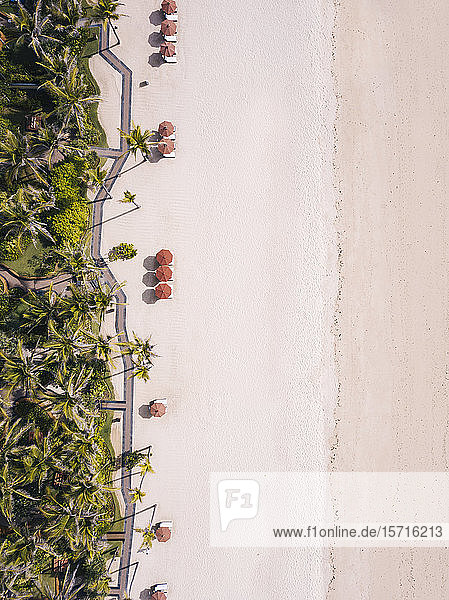 Indonesia Bali Aerial view of Nusa Dua beach