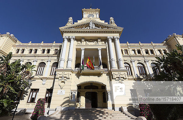 Spanien  Provinz Malaga  Malaga  Fassade des verzierten Rathauses