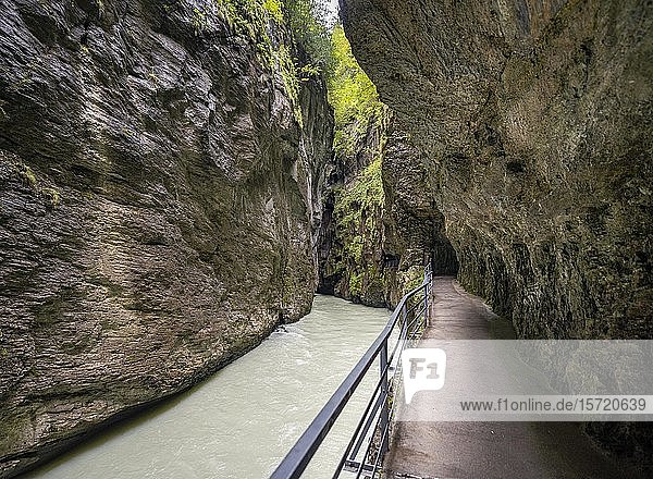 Aare Gorge at Haslital valley or Hasli Valley  Berner Oberland  Meiringen  Canton of Bern  Switzerland  Europe