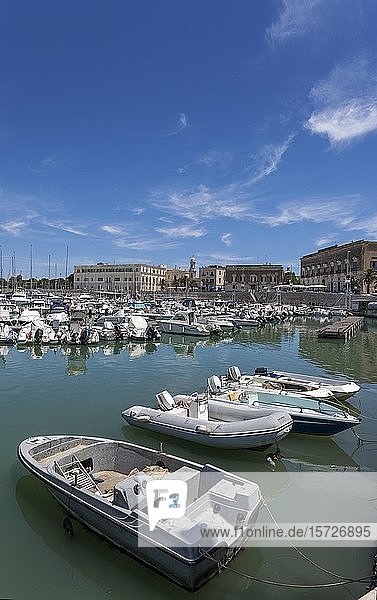 Fischerboote und Trawler im Hafen von Trani  Bari  Apulien  Apulien  Italien  Europa