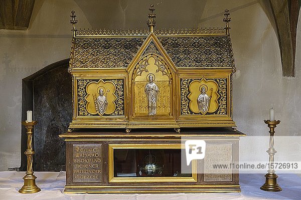 Erhardi Shrine with Relics of St. Erhard in the Niedermünster Church Regensburg Upper Palatinate Bavaria Germany Europe