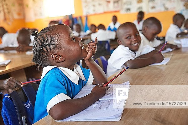 Preschool  pupils during classroom lessons  Mirisa Academy  Nakuru  Kenya  Africa