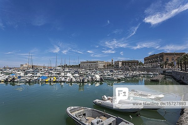Fischerboote und Trawler im Hafen von Trani  Bari  Apulien  Apulien  Italien  Europa