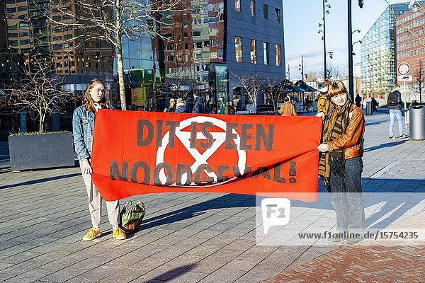Rotterdam Netherlands. Action & Protest by Young People against Climate Change and the inabillity of governments to take nessesary measures.