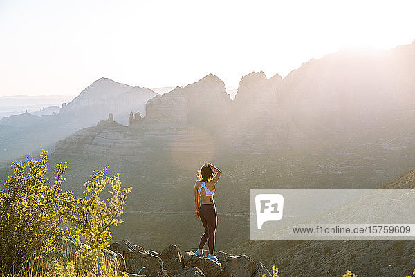 Female jogger  Schnebly Hill Road  Sedona  Arizona  United States