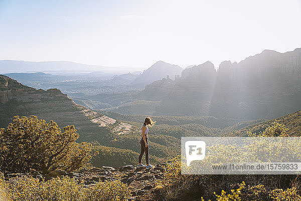 Female jogger  Schnebly Hill Road  Sedona  Arizona  United States