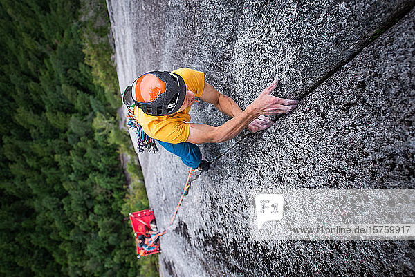 Trad climbing Stawamus Chief Sea to Sky-Korridor Squamish Britisch-Kolumbien Kanada