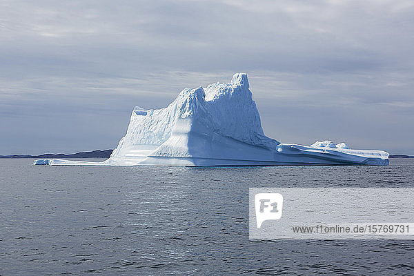 Majestätische Eisbergformation über dem sonnigen Atlantischen Ozean Grönlands