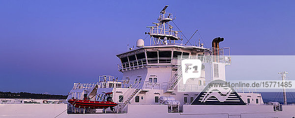 BC ferry at twilight; Tsawassen British Columbia Canada