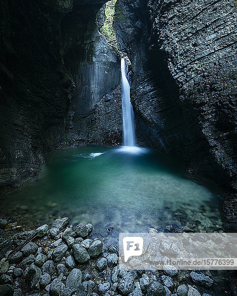 Kobarid waterfall Kobarid Caporetto Gorizia Triglav National Park Upper Carniola Slovenia Europe
