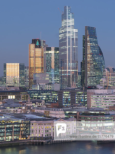 City of London Square Mile image shows completed 22 Bishopsgate tower London England United Kingdom Europe