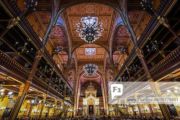 Interior of the Dohany Street Synagogue Budapest Hungary Europe