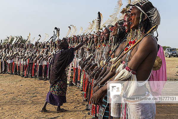 Gerewol festival courtship ritual competition among the Wodaabe Fula people Niger West Africa Africa