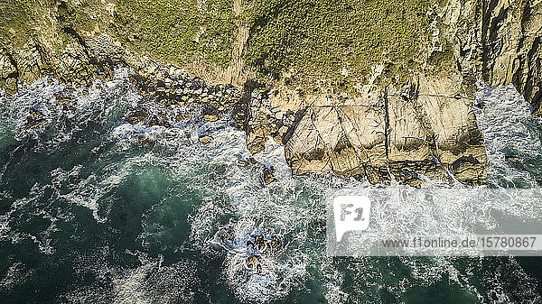 Südafrika  Westkap  Luftaufnahme der felsigen Küste