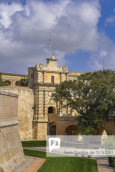Malta  Mdina  Mdina-Tor - Vilhena-Tor zur Stillen Stadt  Architektur im Barockstil  1724