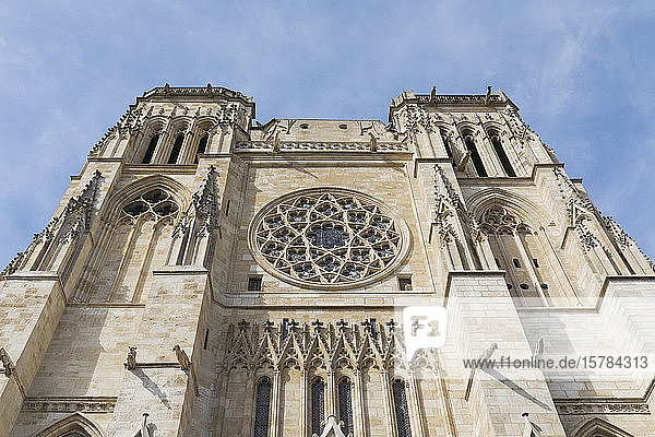 France Gironde Bordeaux Low angle view of south facade of Bordeaux Cathedral